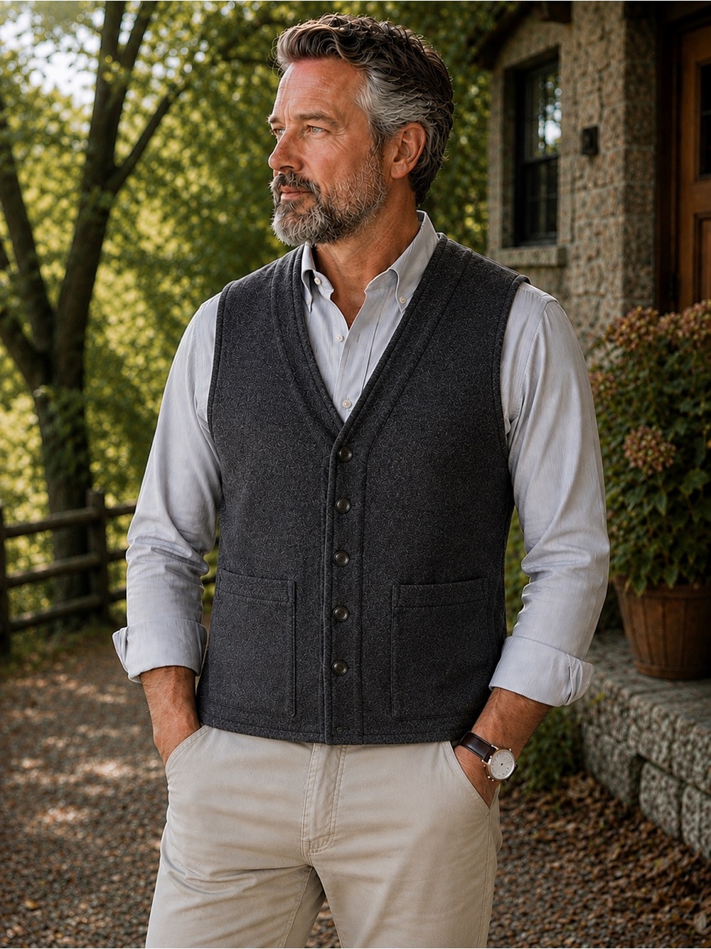 Filson Men's Mackinaw Wool Vest XL Charcoal Gray.